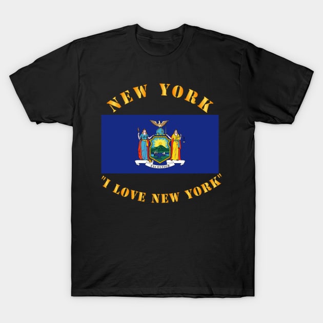 Flag - New York - I love New York T-Shirt by twix123844